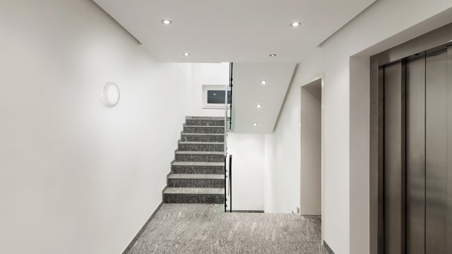 corridor of a modern apartment building