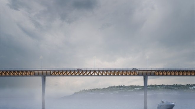 Besix pont Norvège bois